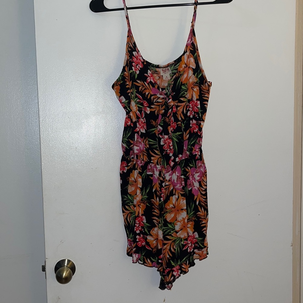 Mossimo, adjustable spaghetti straps, floral print romper